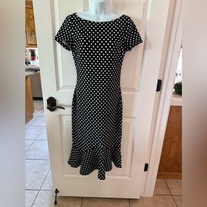 Dress polka dot black and white Vfemage size medium women’s